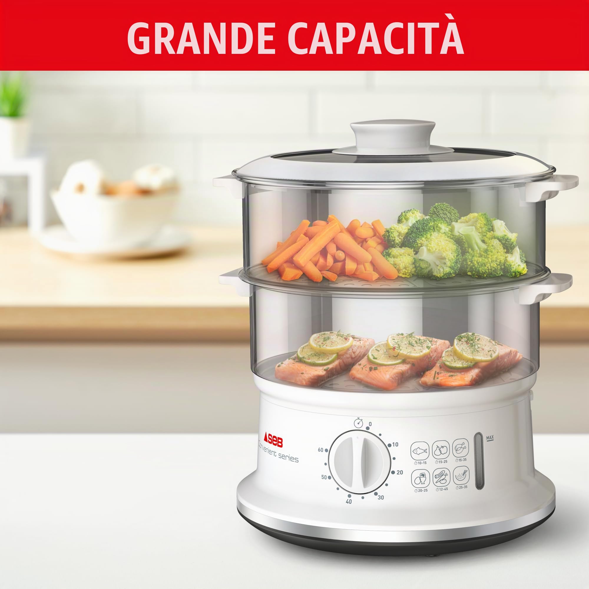 Seb VC145100 - Vaporiera elettrica in acciaio inox, 6 L