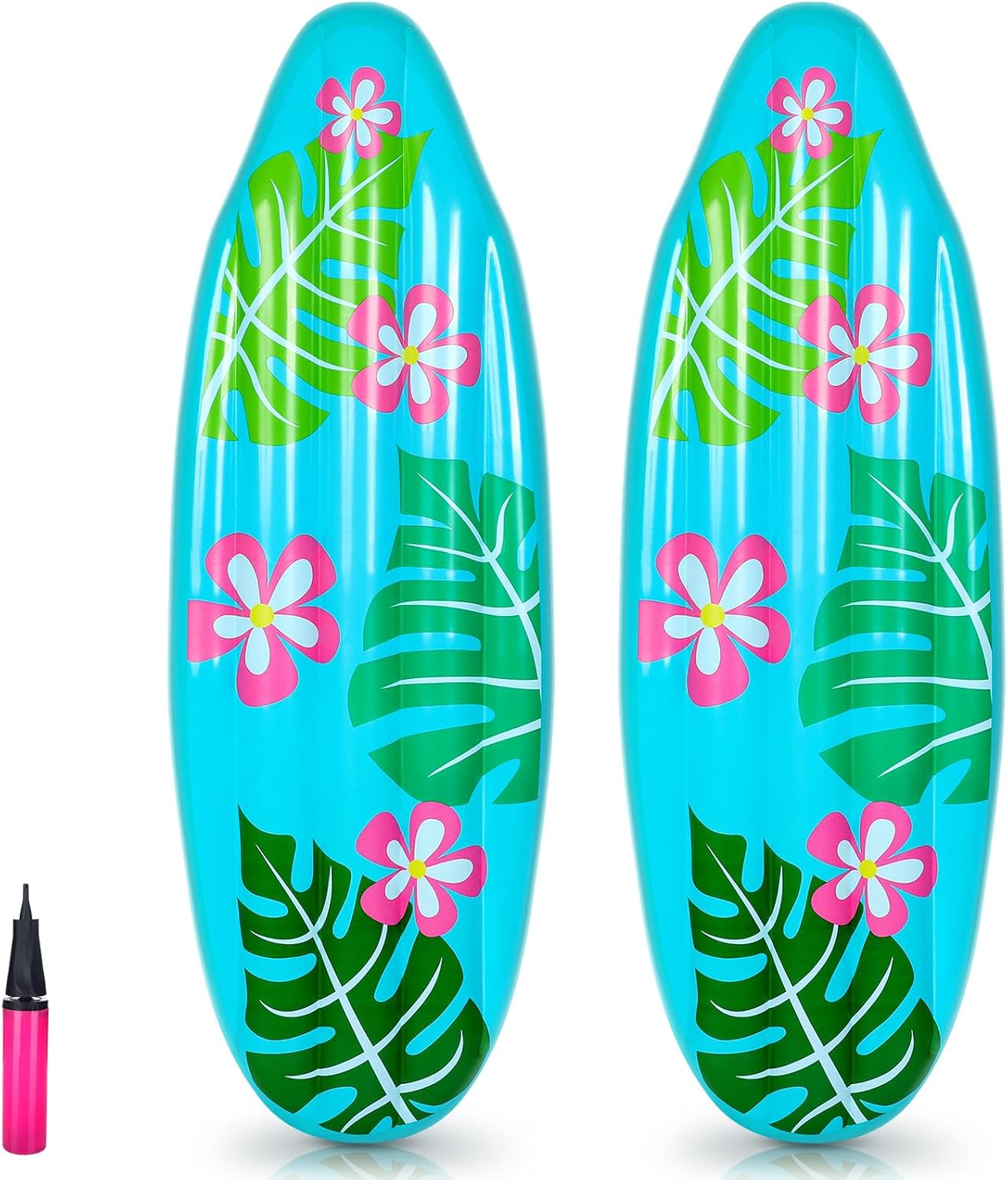 Luau Inflatable Surfboard for Beach Inflatable Surf Board Luau Decoration Tropical Pool Surfboard Float for Surf Hawaiian Theme Summer Sea Party
