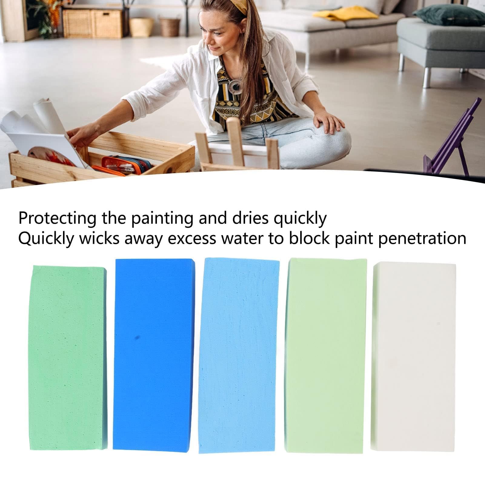 Set di 5 Spugne per Pittura, Leggere e Portatili per Acquerello, Artigianato e Ceramica