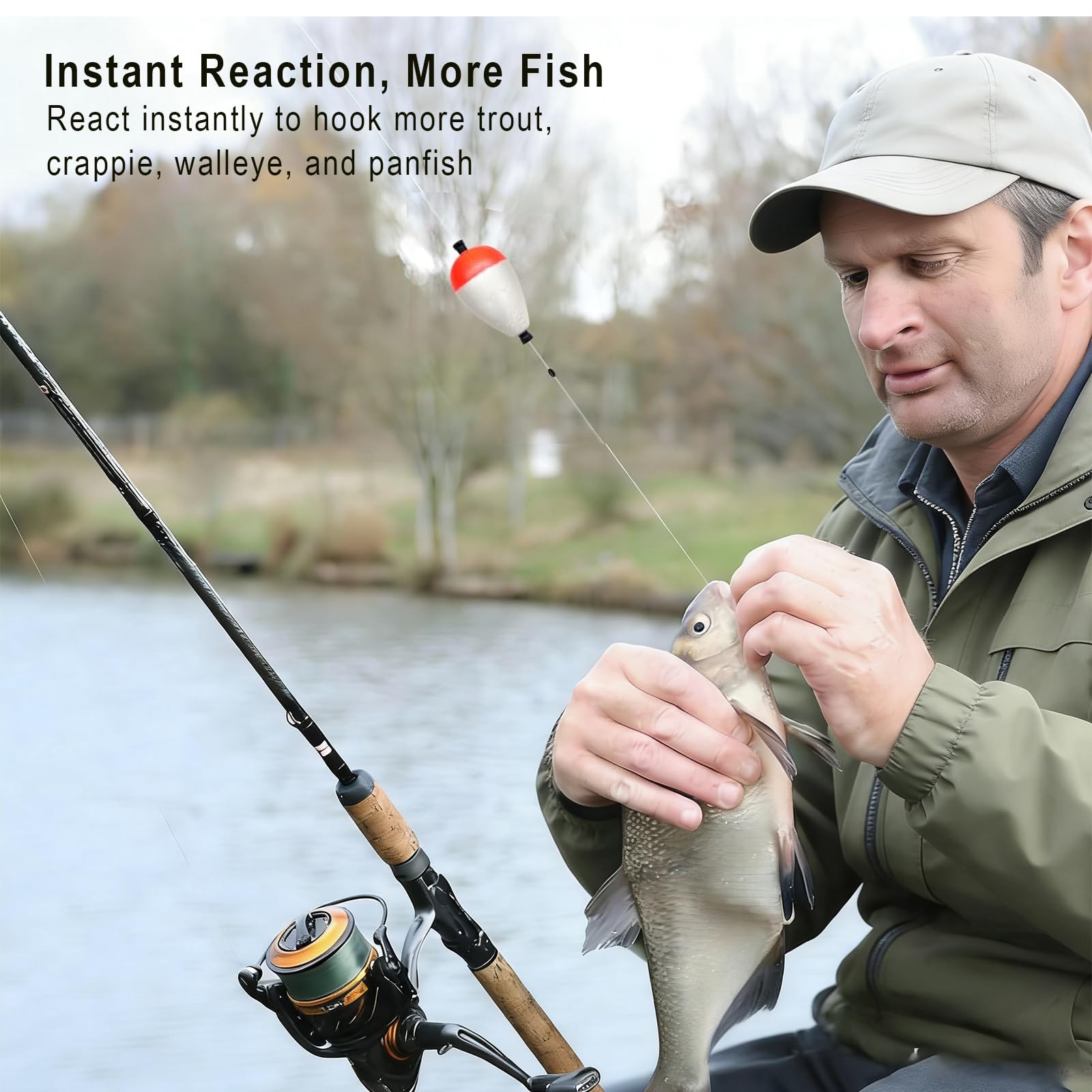 Peg Posen mit Schlitzen, 10 Stück, hohe Sichtbarkeit, Angelposen für Forelle, Crappie, Zander und Panfish | Slip Bobber Angelzubehör