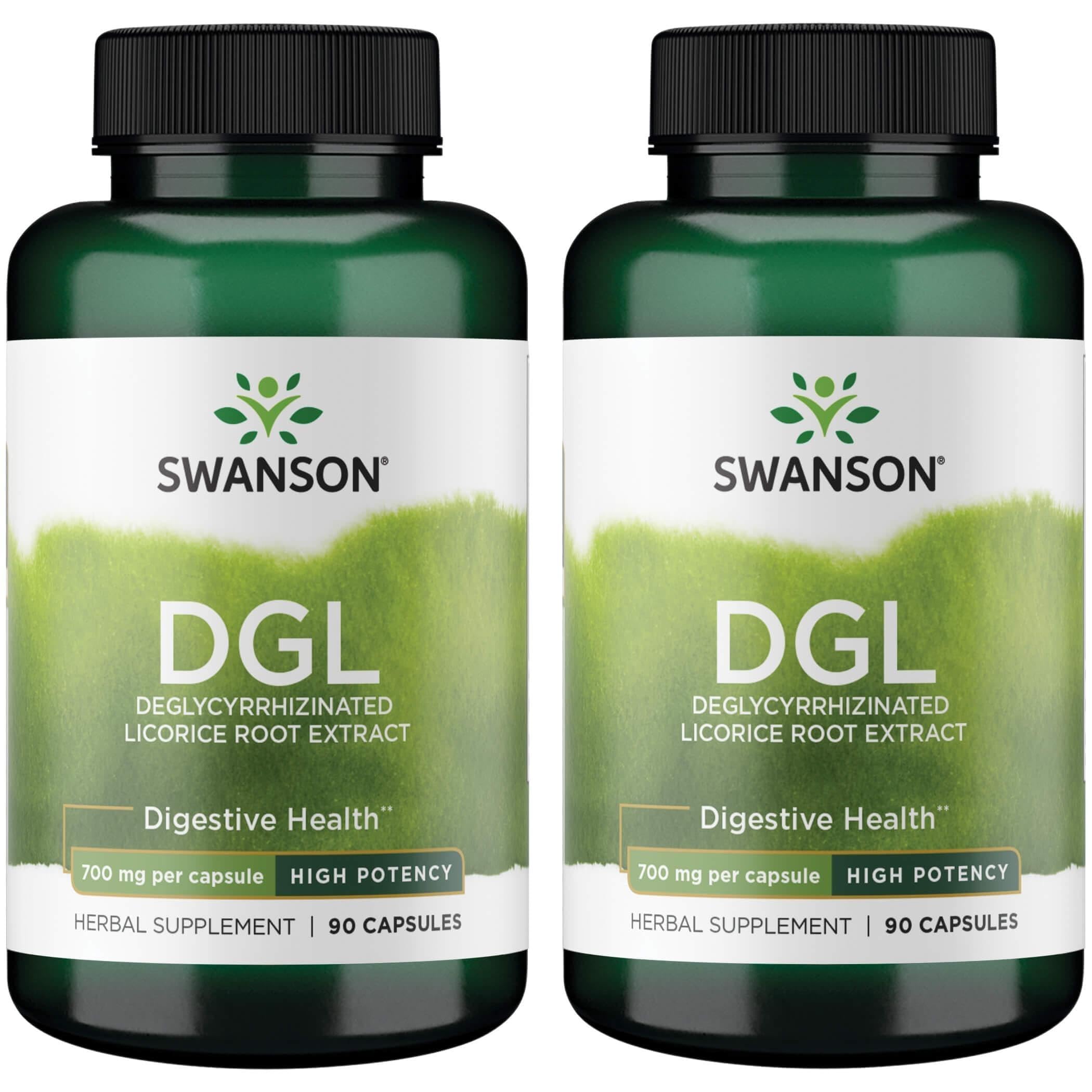 Swanson High Potency DGL (Licorice) (90 Capsules, 2 Pack) 90 Count (Pack of 2)