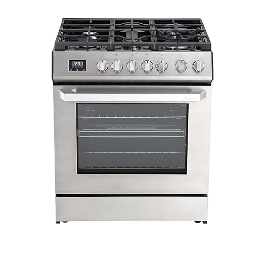 Rangaire RRG303TS 30" Gas Range Oven with Timer - Stainless Steel, Sealed Burners, Convection Fan, Easy Reach Racks