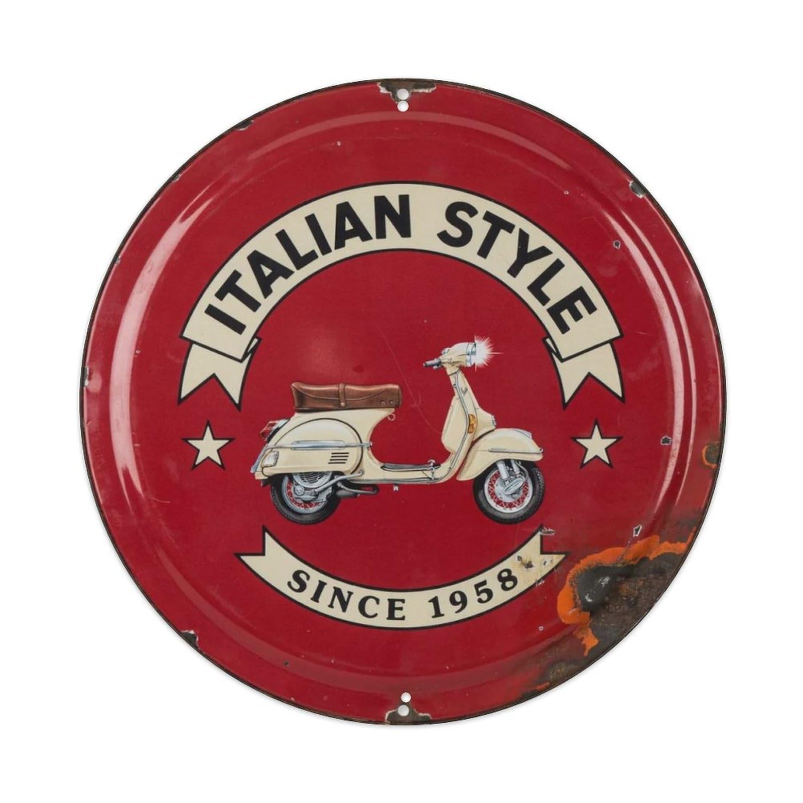 Italian Style. Metal Tin Sign Plaque