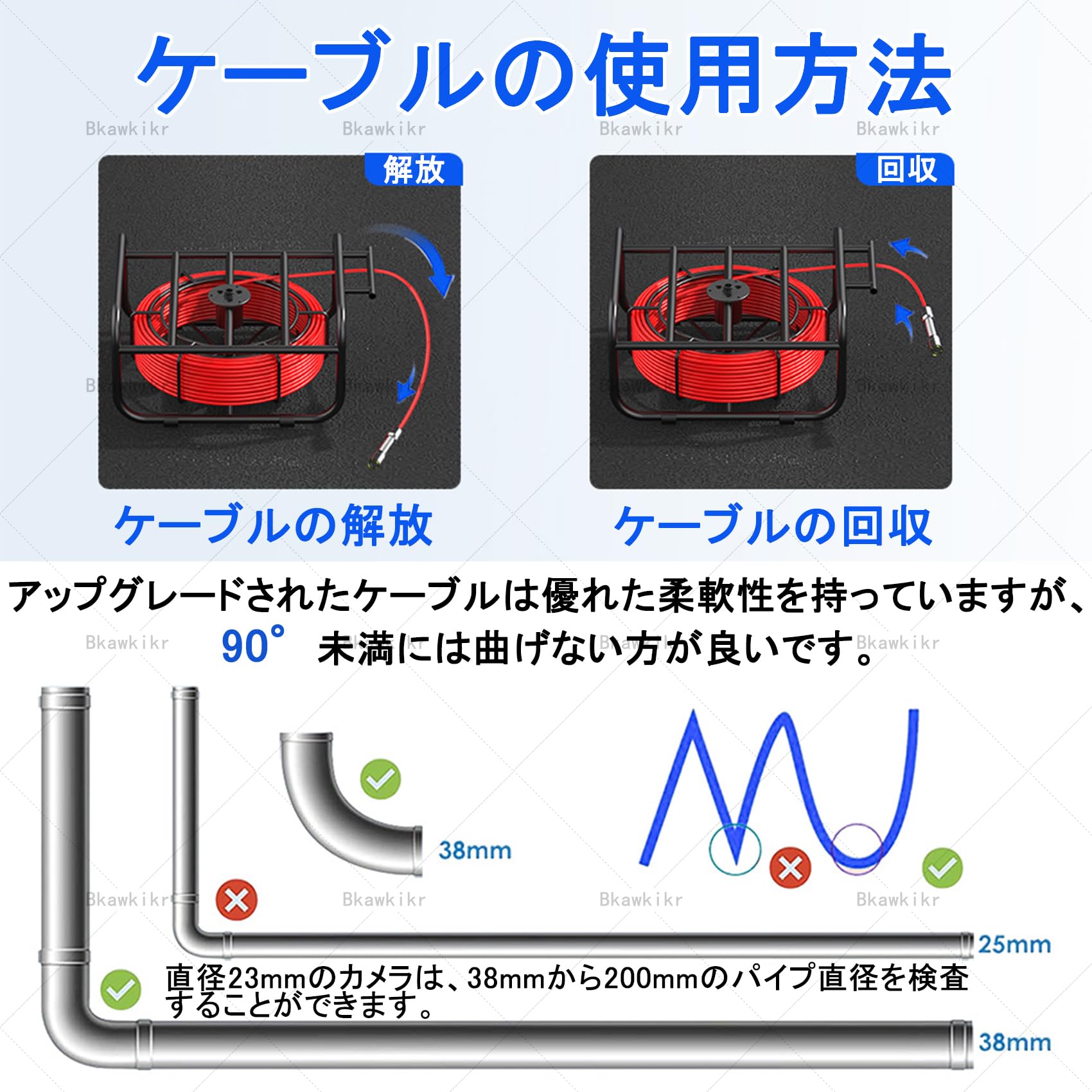 Amazon.co.jp: 工業用パイプライン内視鏡 パイプライン検査カメラ 内視