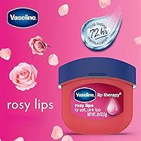 Vista 3 de Vaseline Lip Therapy Rosy Lips paquete de 3 – Bálsamo labial hidratante para labios muy secos en mini frascos, 0.25 onzas