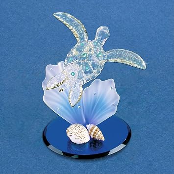 Glass Baron Sea Turtle with Blue Coral Figurine
