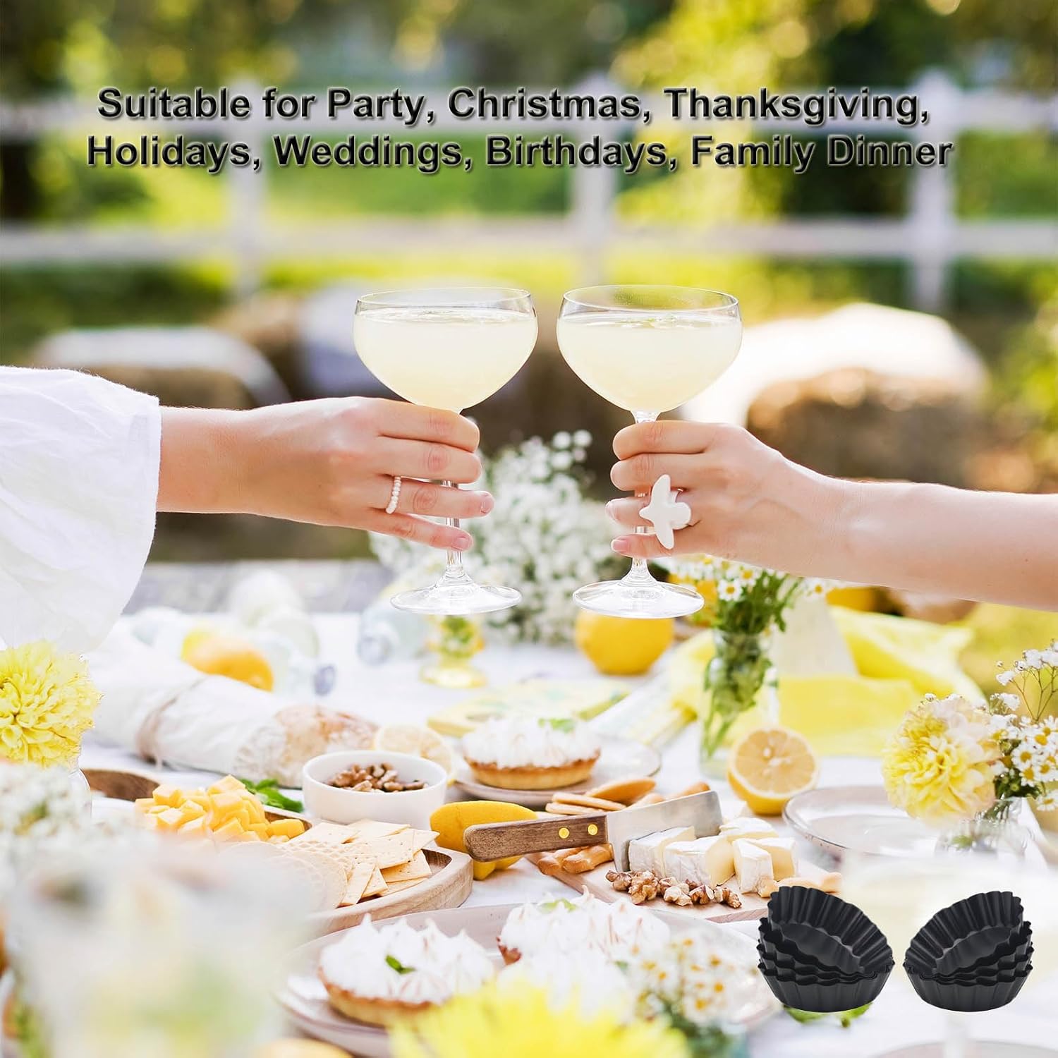 Tart Pans Set 11/9/4in 4 Pack and 3in 12pcs Mini Tart Pans