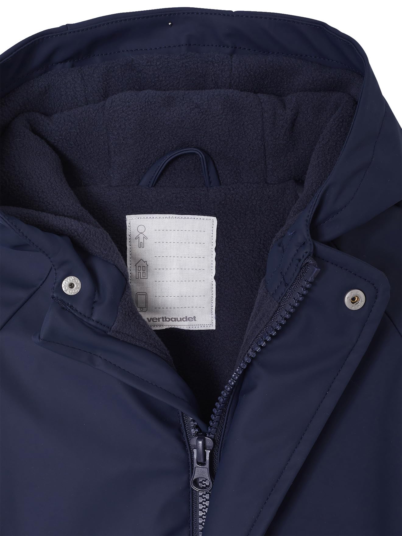 VERTBAUDET Combinaison à capuche anti-pluie bébé doublée maille polaire bleu nuit 12M(74CM)