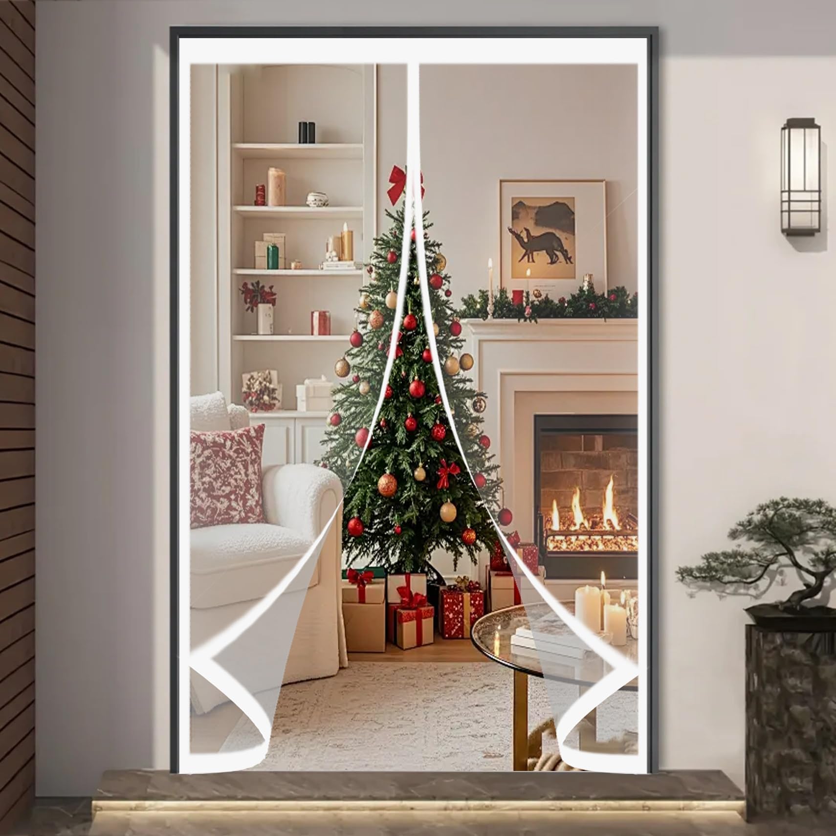 Rideau de porte magnétique thermique 105x174 moustiquaire
