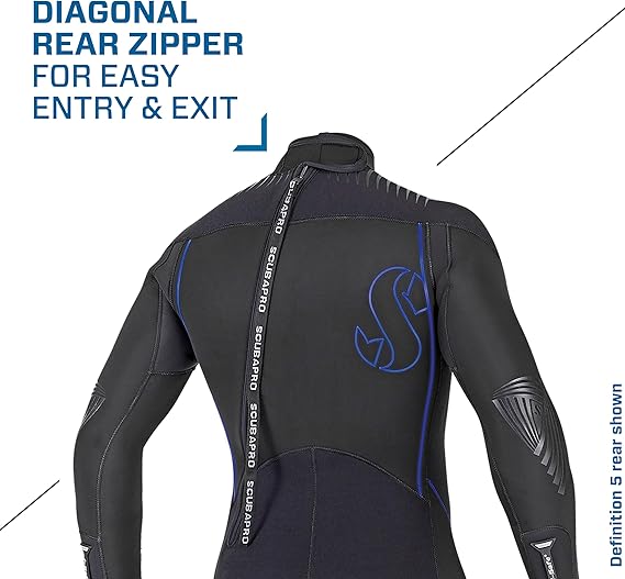 SCUBAPRO Definition Steamer, Men, 5MM, Black/Blue, MT