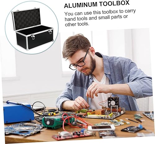 Miniatura 3 de Artibetter Caja de herramientas de aluminio Almacenamiento de equipos Caja dura de aluminio resistente Caja de almacenamiento multiusos para
