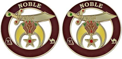 Miniatura 2 de Emblema de auto masónico color burdeos y dorado 30in de diámetro