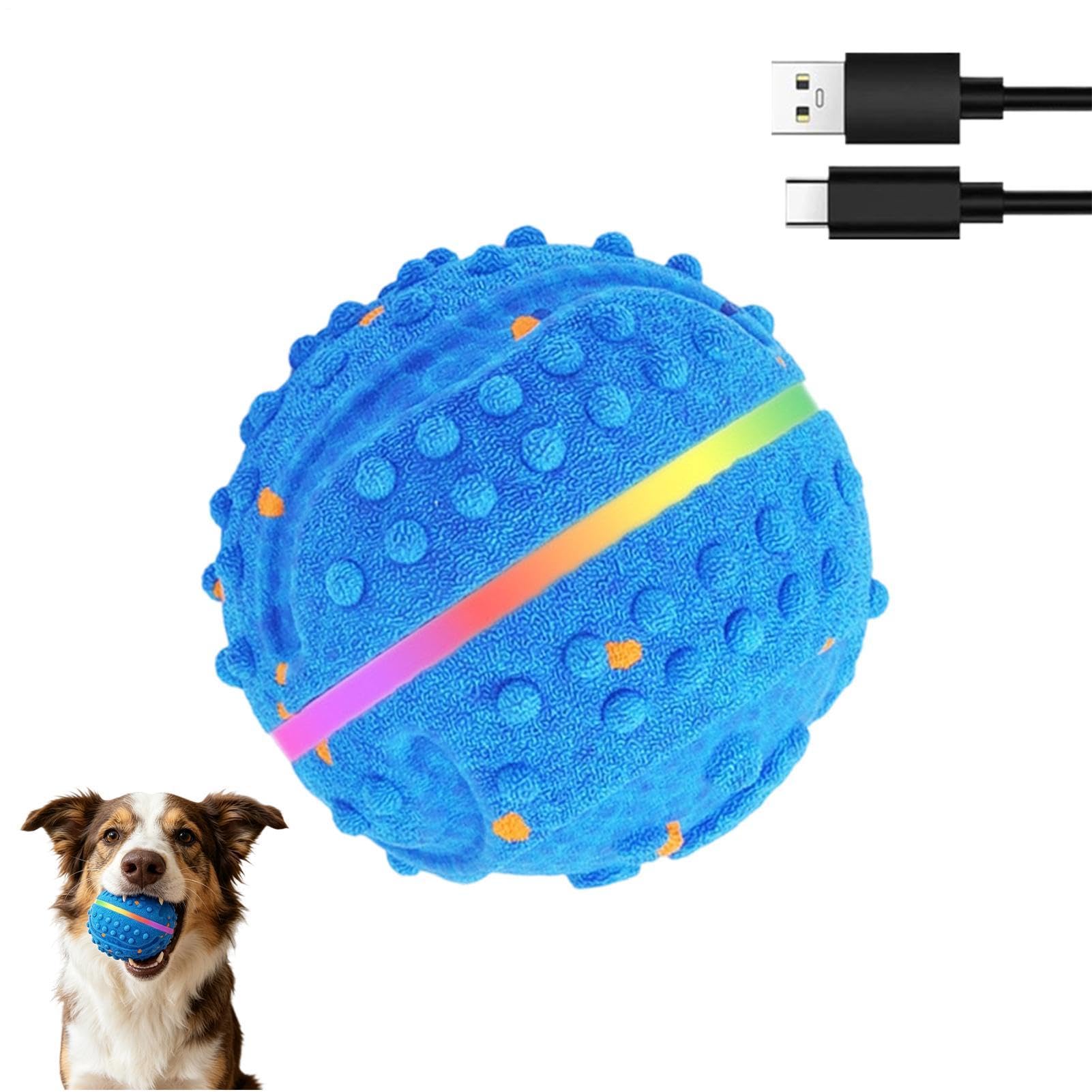 Balle Interactive Pour Chien Rebondissante, étanche avec lumières et 3