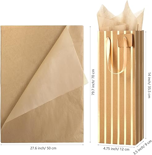 Miniatura 34 de Chrisfall 12 bolsas de vino para botellas, bolsas de regalo de vino, papel kraft a granel con asas, etiquetas, papel de seda para envoltura