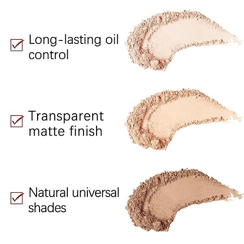 Vista 3 de Polvo prensado de control de aceite, polvo de ajuste mate, polvo facial liso e impecable, cobertura completa, impermeable, larga duración, base