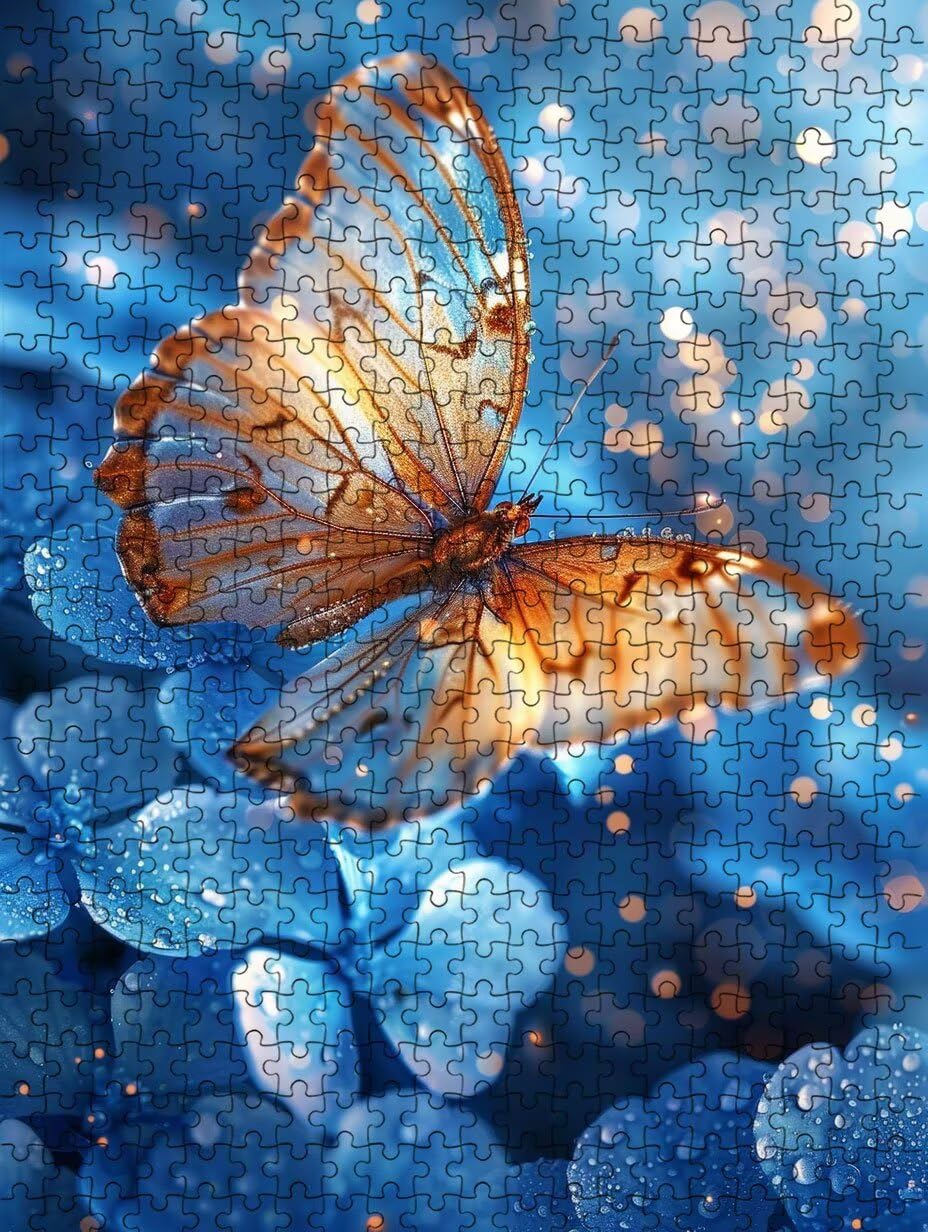 Puzzle 4000 Teile, Blaue Blumen Puzzle Erwachsene 4000, Klassische Puzzles, Puzzlespiele für Die Ganze Familie, Mit Schöner Verpackung, Dekoration Puzzles und Geschenke FNKL3-628