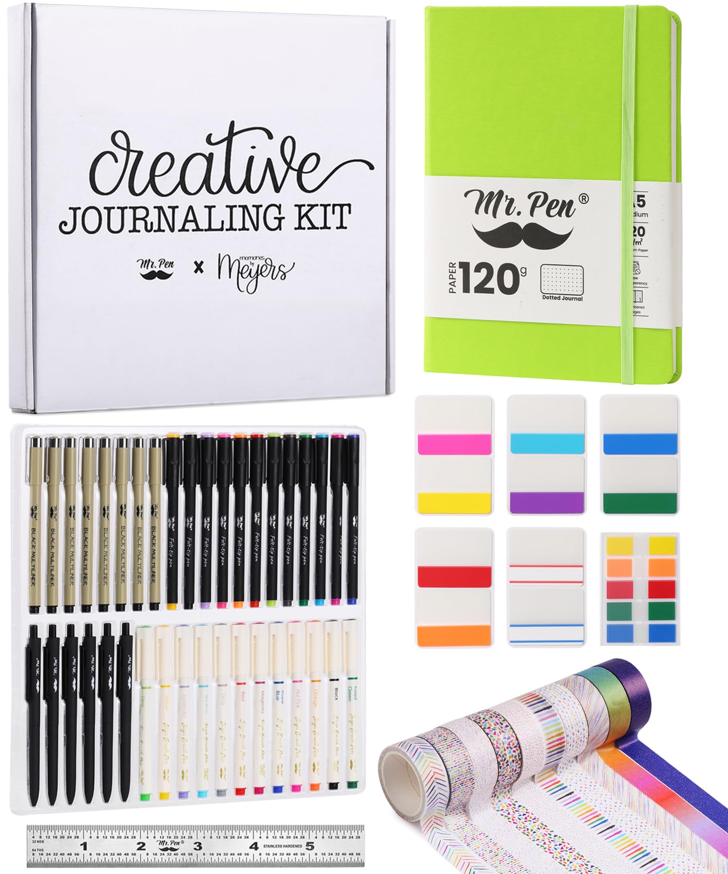 Mr. Pen- Creative Journaling Kit, 300-Piece Set for Bullet Point Journaling, Includes Notebook, Pens, Markers, Washi Tape & Tabs, Giftable Journaling Supplies for Beginners & Pros
