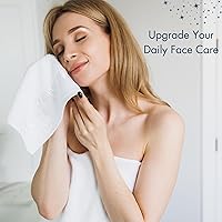 Vista 4 de Juego de 6 paños de lavado de lujo para tu cara de viscosa de bambú y algodón turco, paños blancos