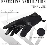 Vista 3 de Glove Station The Impulse 1.0 Tactical Gloves for Men with Touchscreen Compatibility – Suede Leather & Spandex Shooting Gloves for Motorcycle