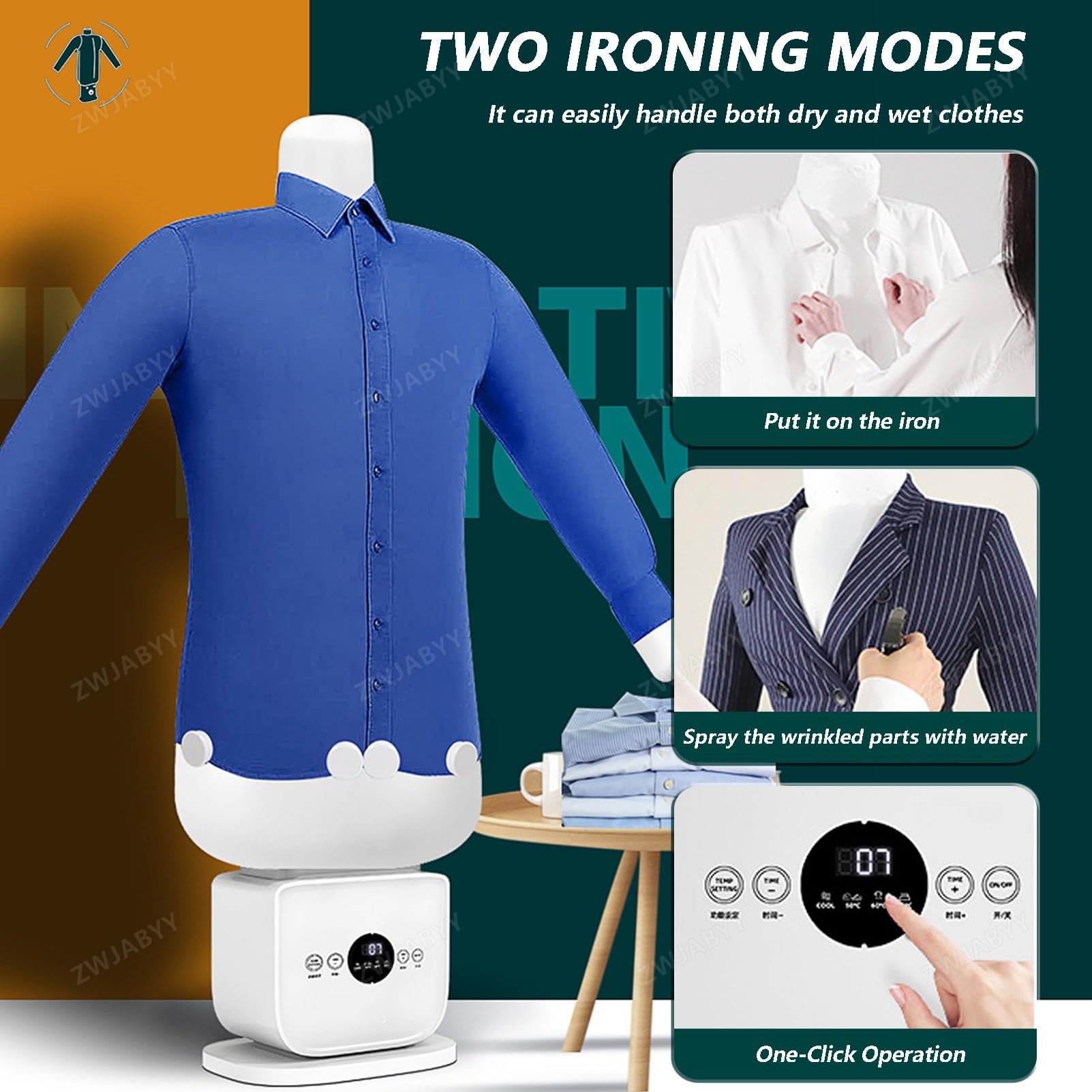 Automatischer Hemdenbügler|Ersetzt Bügeleisen, Bügelbrett, Dampfglätter und Steamer | Bügelgerät mit Bügelpuppe für Hemden, Blusen & Shirts | Innovativ & effizient A