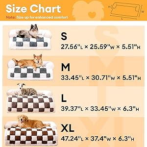FUNNY FUZZY Pet Couch Covers for Sofa, Dog Couch Bed for Furniture Protector, Pet Bed Mat, Couch Cover for Dogs Washable with Non Slip, Medium, Brown