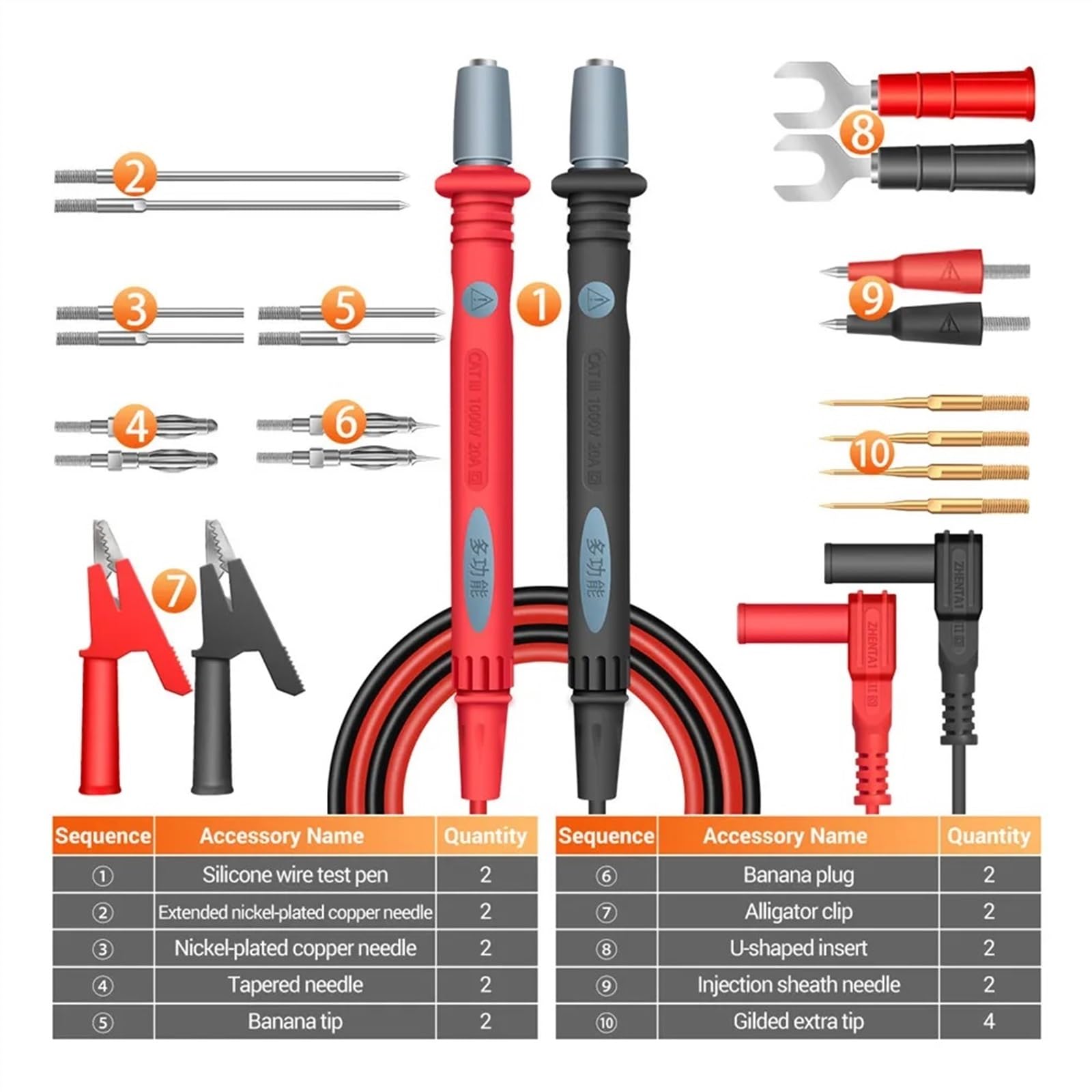 PT1028 22 In 1 Kombination Kabel Test Clip Meter Sonde Multifunktions Kombination Führt Schraubendreher Multimeter Zubehör