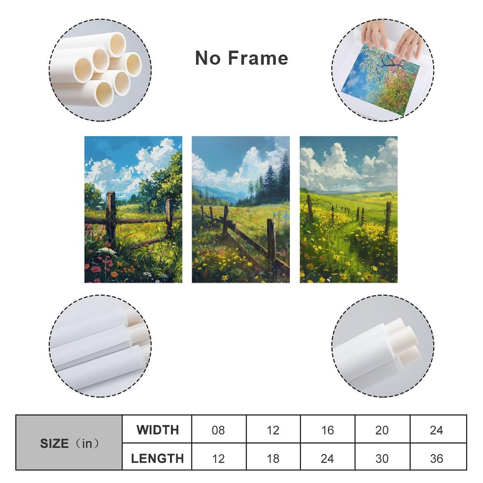 Amazon.co.jp: 3枚 静かな牧歌的な美しい風景 絵画 インテリア