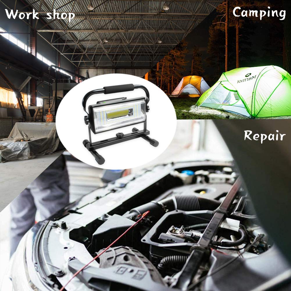 AF-WAN Faretto architettonico a LED alimentato a batteria da 100W con 6 livelli di oscuramento 6000LM per l'illuminazione esterna di cortile, giardino, garage, campeggio