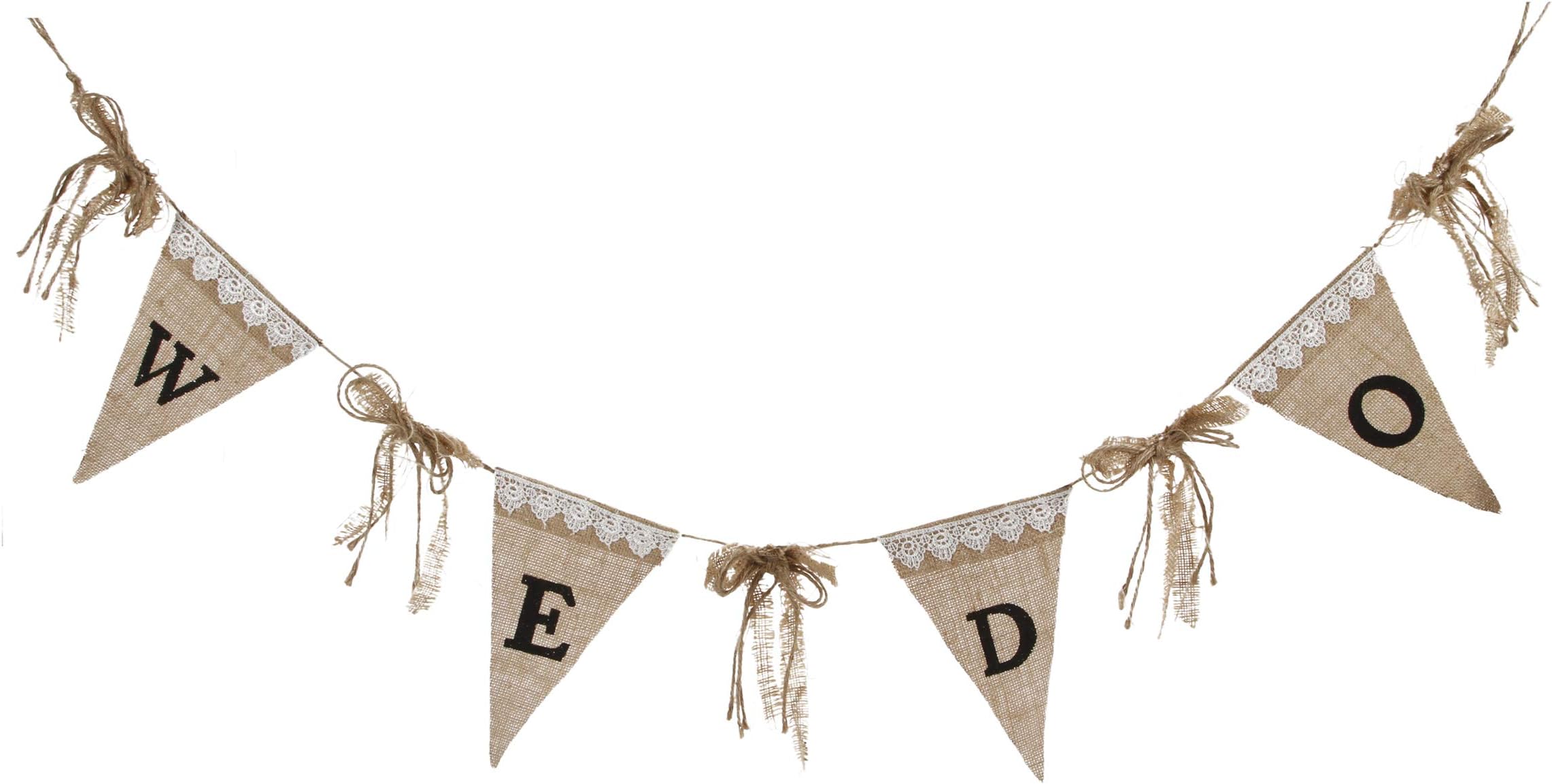 DARICE Burlap Wedding Flag Garland, Multicolor