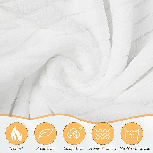 Miniatura 3 de 2 toallas envolventes para mujer, bata de spa ligera con cierre ajustable, parte superior elástica, bata de baño suave, envoltura de spa (blanco, M)