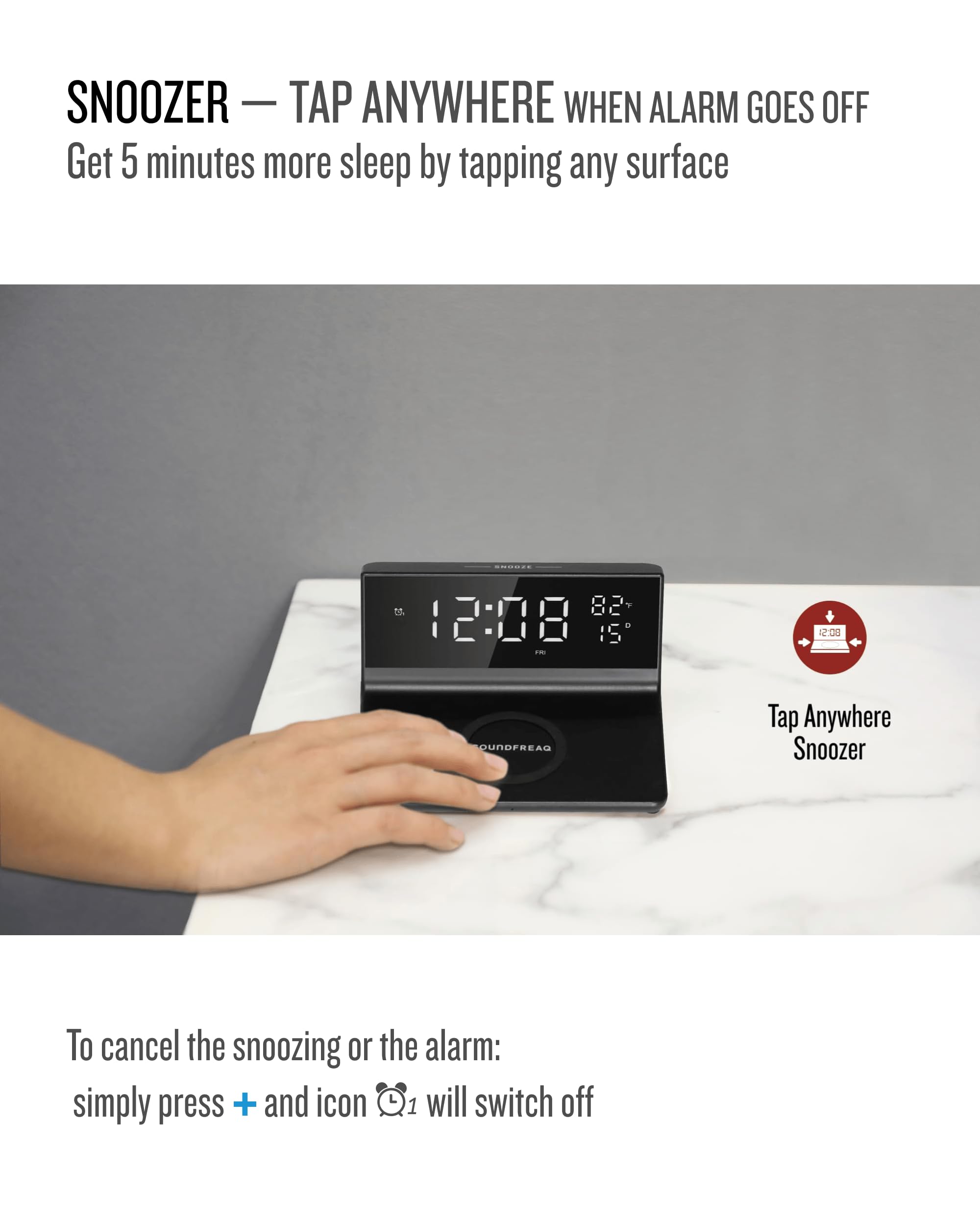 Soundfreaq Sveglia con caricatore wireless