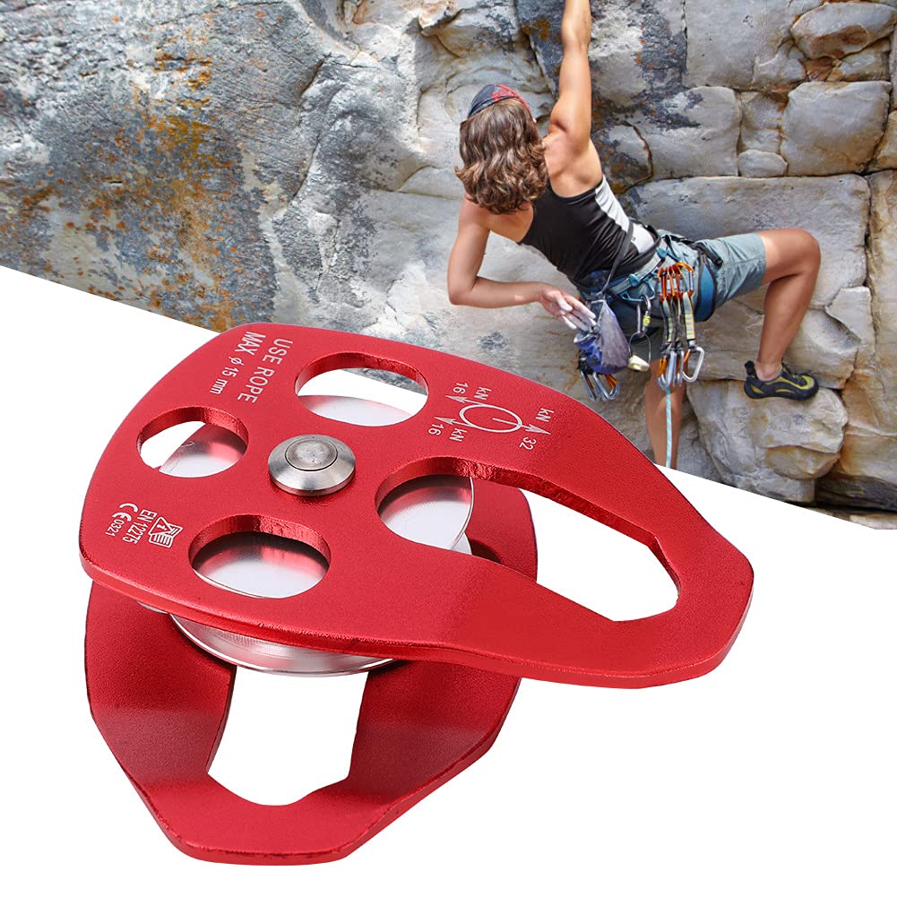 Leapiture Climbing Pulley Outdoor Portable Aviation Aluminum Side Plate Climbing Single Sheave Fixed Pulley for Climbing High Aerial Work