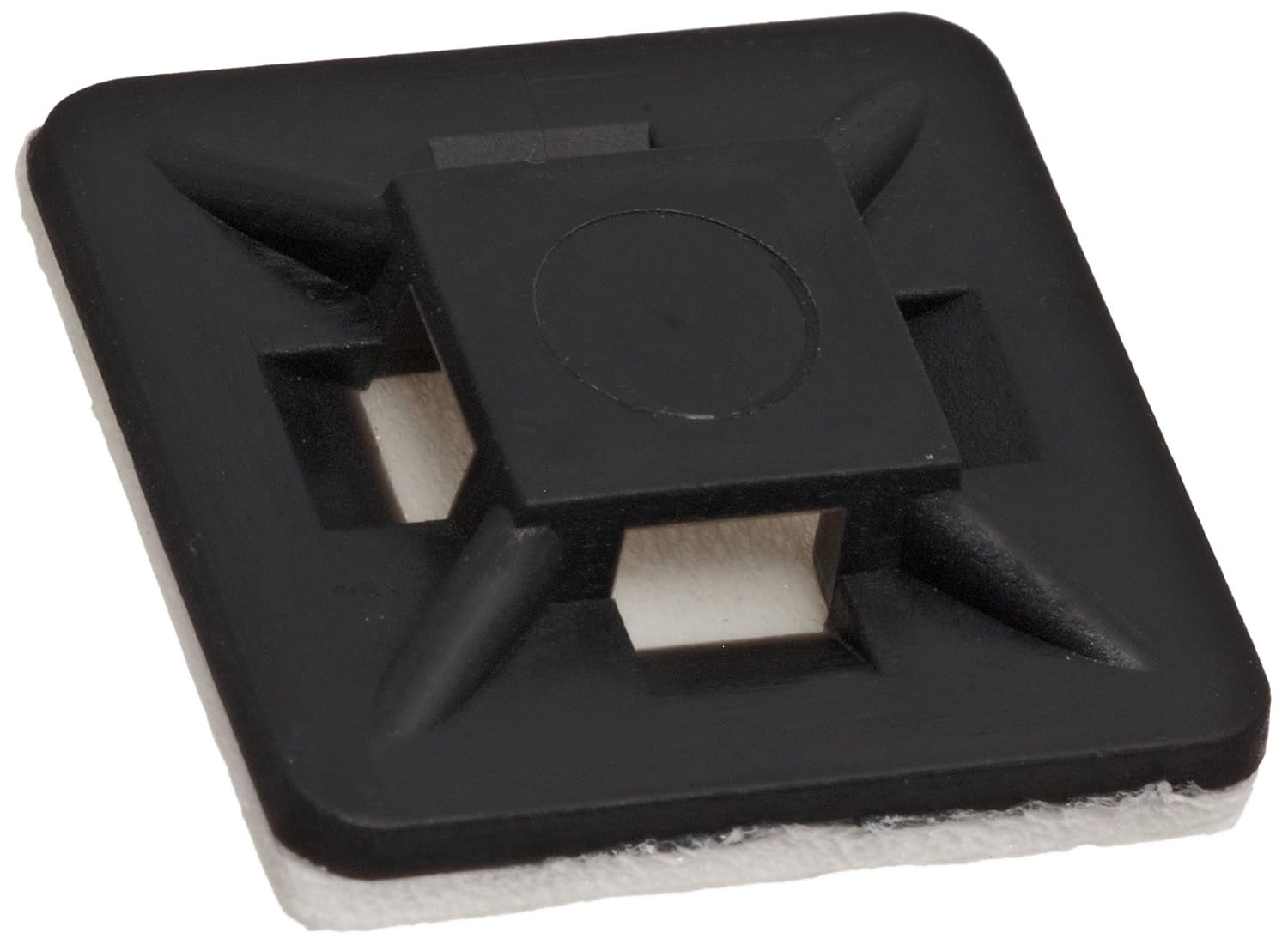 Morris Products 20356 Self-Adhesive Tie Mounts, Uv Black, 0.138 Width Acceptance, Regular Mount Type, 3/4 X 3/4 Base Size