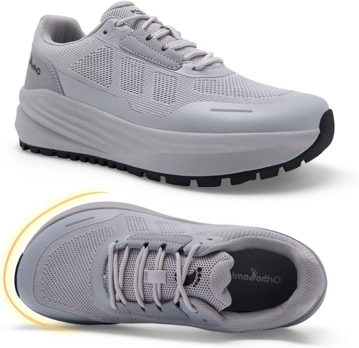 OrthoComfoot Men's Orthopedic Plantar Fasciitis Wide Shoes: Comfortable High Arch Support Trail Running Sneakers for Walking & Hiking, Orthotic Tennis Casual Relief for Flat Feet, Feet Pain