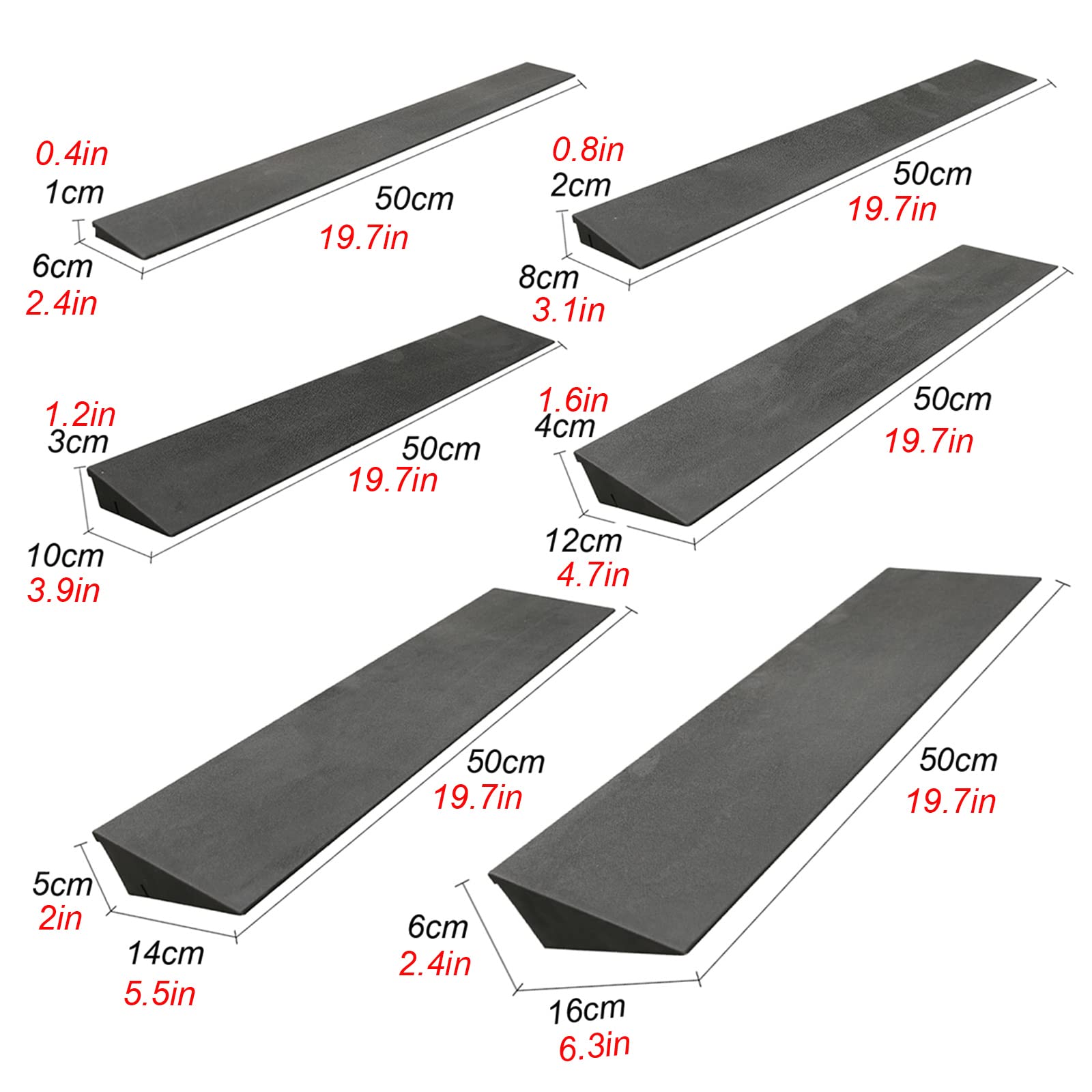 Rampa Plegable para sillas de Ruedas Rampa de Acceso for Silla de Ruedas de Goma Azul, Varios tamaños(50x6x1cm(19.7x2.4x0.4inch))