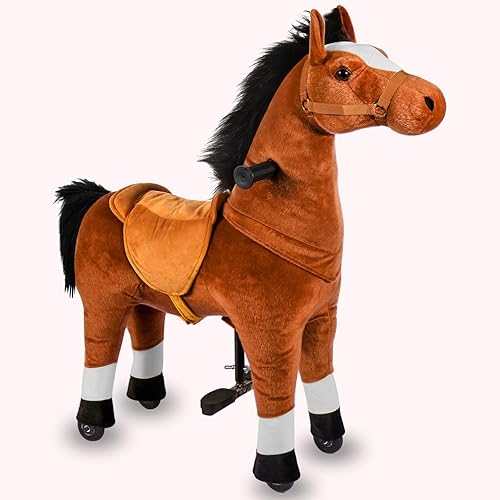 Ride On Toy (Brown Pony, Size M for Age 4-9)
