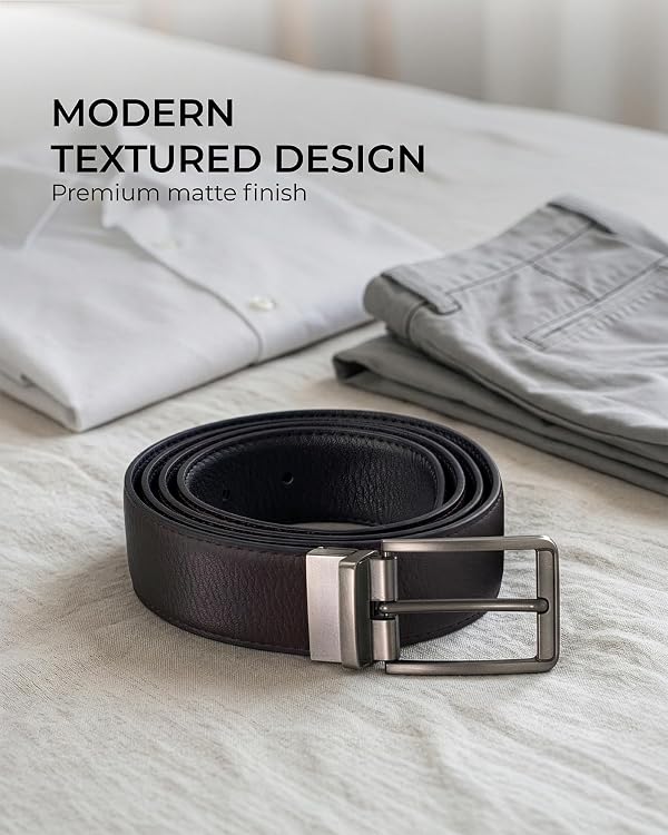 WINJEET Real Leather Reversible Belts For Men - Mens Black and Brown Leather Belt | [106000204] R.Buck, 38-40 by WINJEET - Image 7