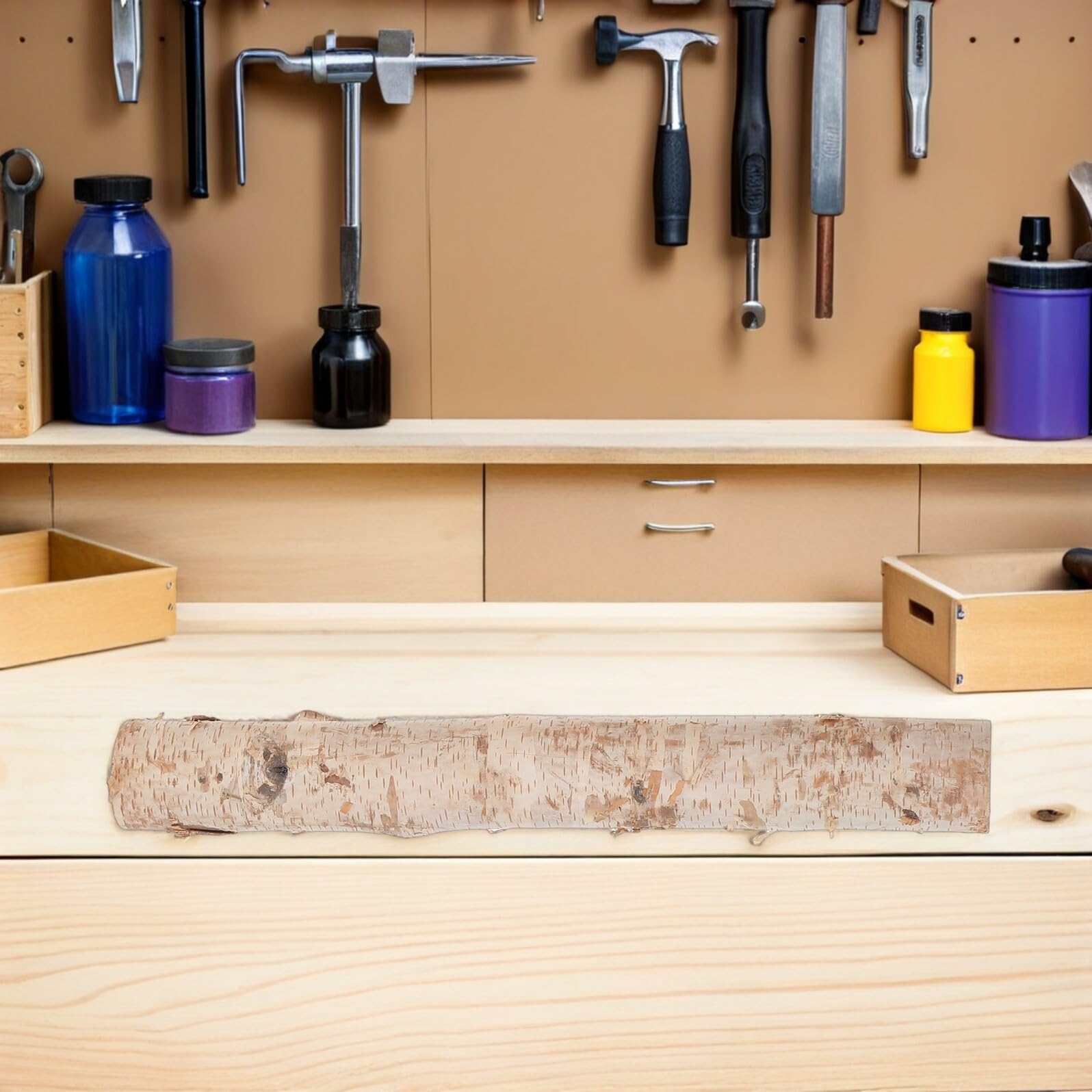 Gatuida 2 Pezzi Tronchetti di Legno di Betulla Naturale Robusti e Decorativi per Decorazioni Natalizie e Artigianato, per Ufficio e Ambienti Rustici