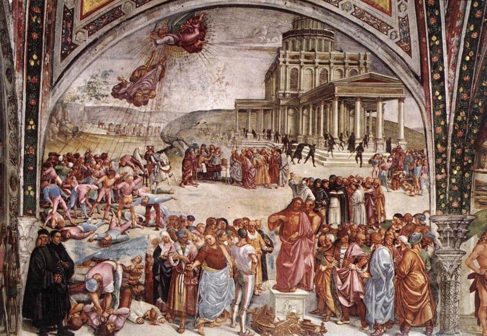 Posters Sermon et Actes de l'Antéchrist Luca Signorelli impression tableau 60x90cm - 5