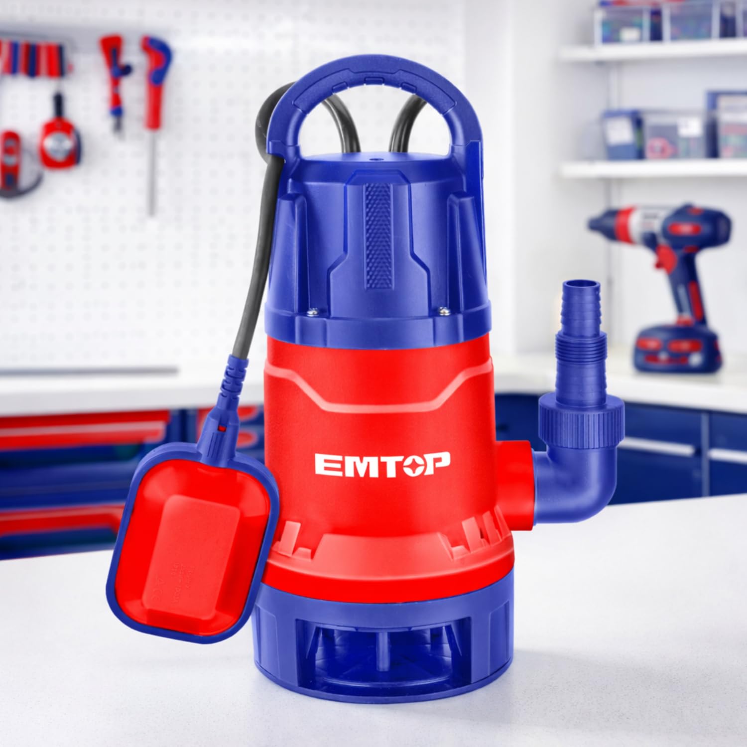 EMTOP - Bomba electrica 1" sumergible aguas suci | 750 W | 1" | Diseño Ligero y Manejable para Mayor Comodidad | Para Trasvase de Agua Limpia o Sucia en Jardín, Hogar y Riego | Diseño Funcional
