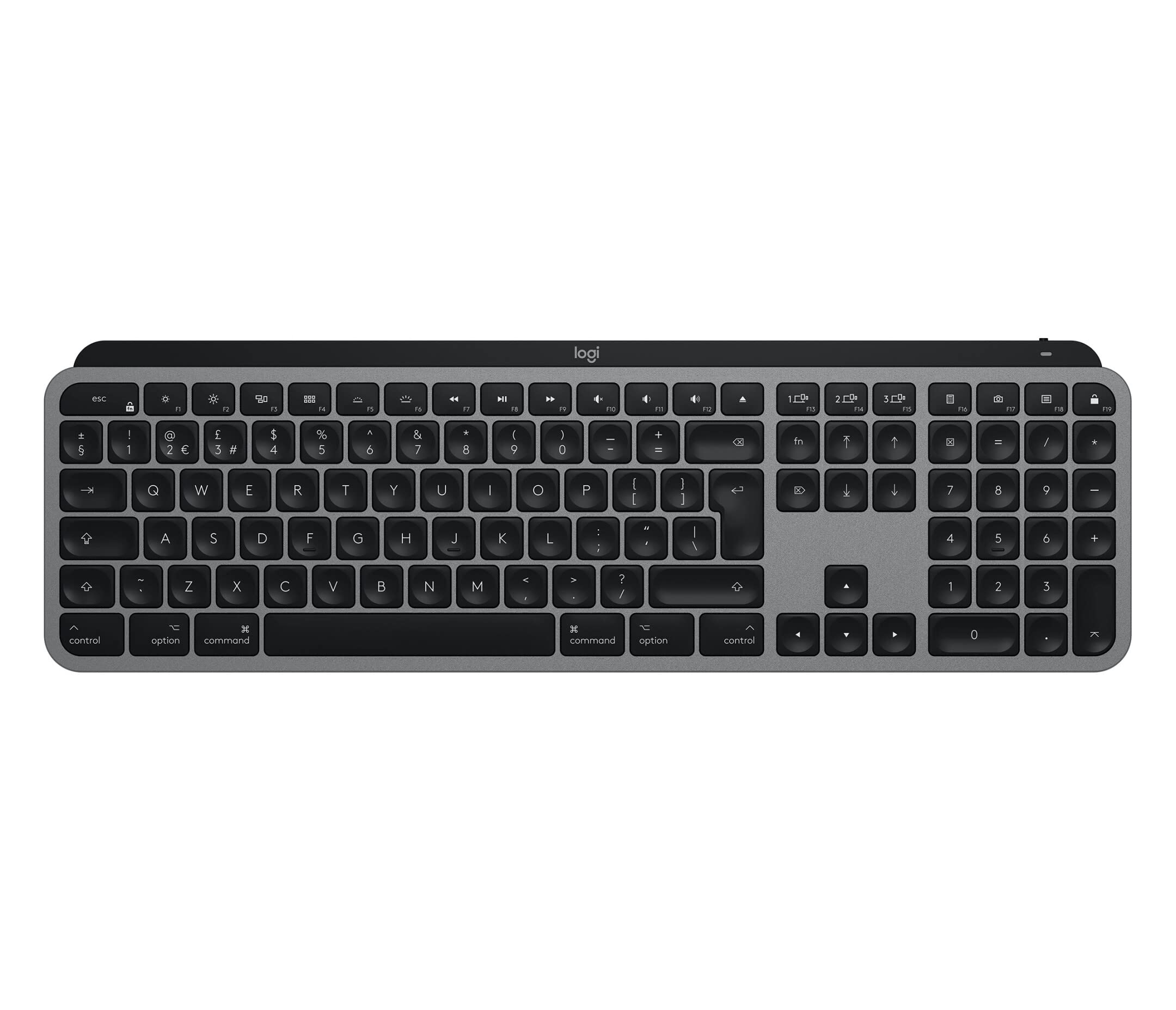 Logitech MX Keys Advanced Wireless Illuminated Keyboard for Mac, QWERTZ German Layout - Grey