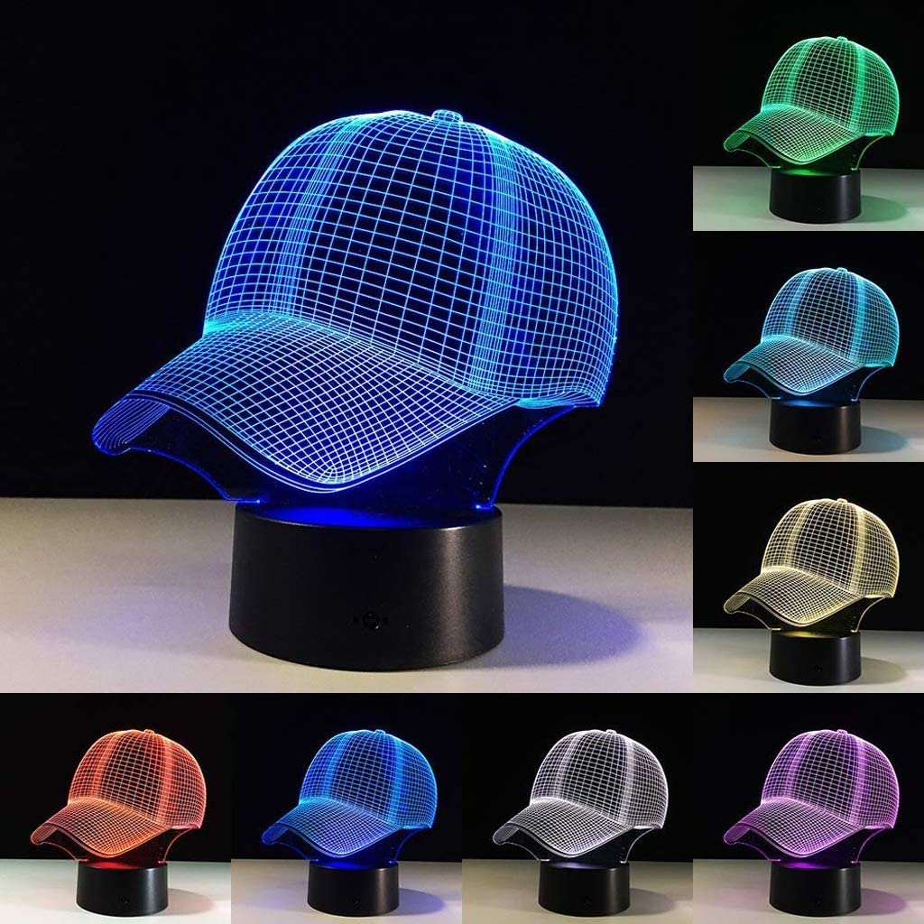 Veilleuse 3D, lampes de table LED, lampes de bureau, veilleuses, 7 couleurs, charge USB, éclairage de chambre à coucher, décoration de la maison