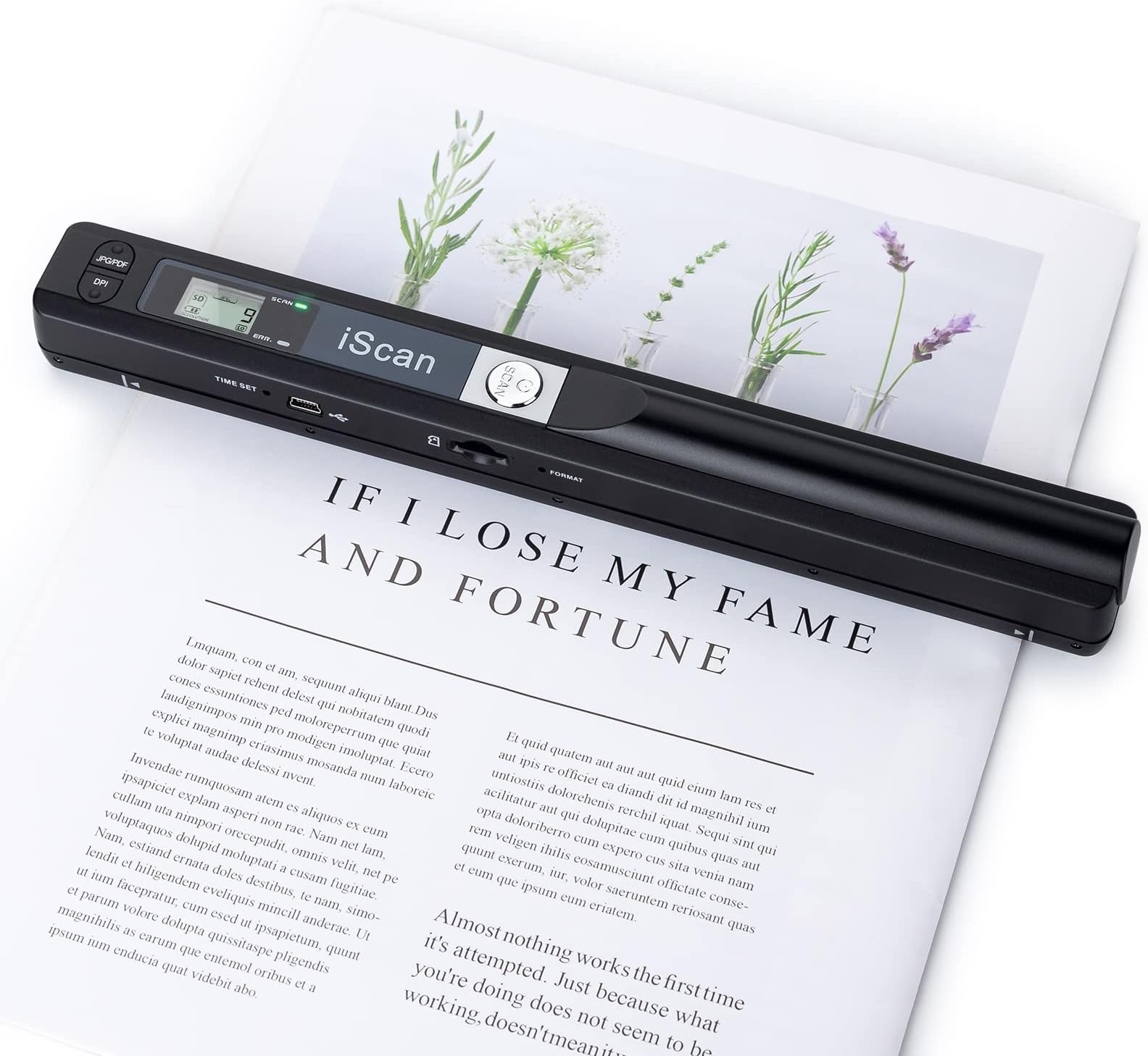 Microware Portable Iscan Office Handheld Photo Documents Scanner Book A4 Scan for 900Dpi Support 32GB Card