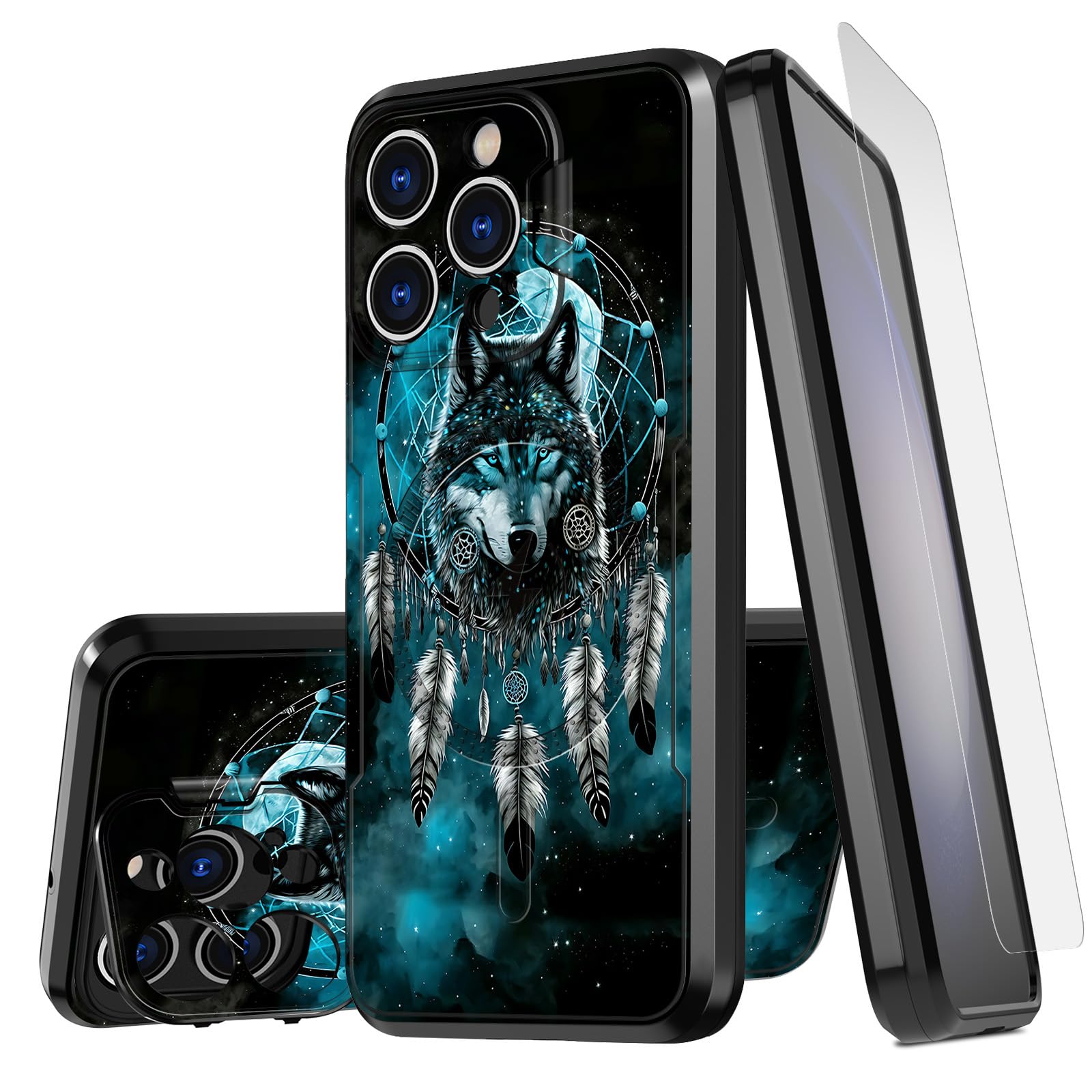 GYSYSQSH for iPhone 16 Pro Max Case with Screen Protector Camera Cover Stand Kickstand & Camera Lens Protection Magnetic Slim Anti-Scratch Phone Case