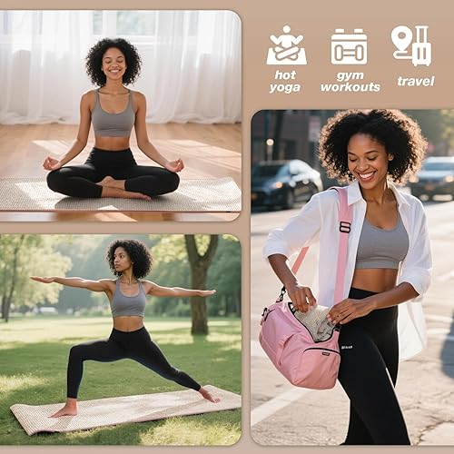 Miniatura 8 de Paquete de 2 toallas de yoga calientes antideslizantes para yoga caliente, microfibra de fibra adhesiva, de secado rápido, suave, absorbente, con