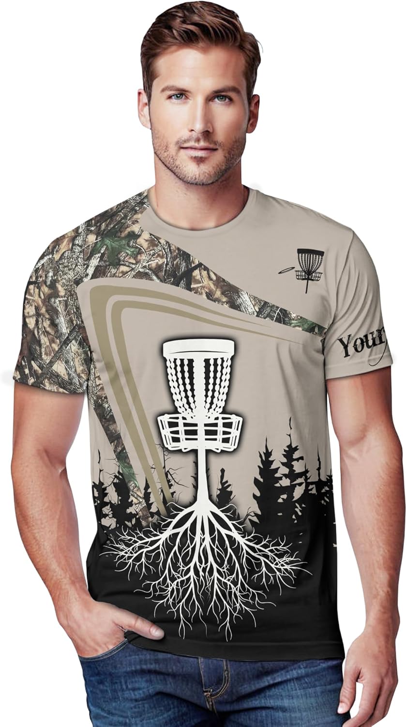Men's Disc Golf Summer Tshirt Customizable Disc Golf Target Tee Shirt for Grandpa Dad Print Disc Golf Themed Item