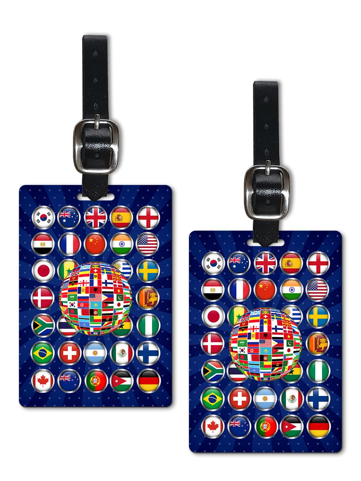 Lentikart 3D Lenticular Luggage Tag Set of 2 | Country Flag Globe International Travel | Luggage/Bag/Travel ID Label Tags for Suitcase & School Bags-image-10