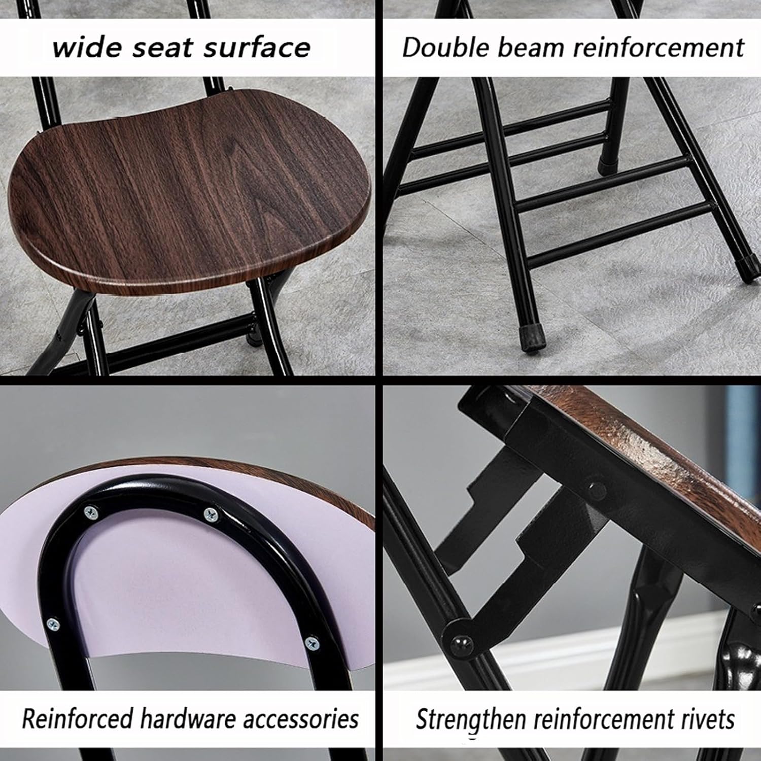 Modern Kitchen Barstools, Stacking Chairs, Video Game Chairs, Folding Stools, for Wedding, Banquets, Celebrations, Dinning, Office(Natural Woodgrain)