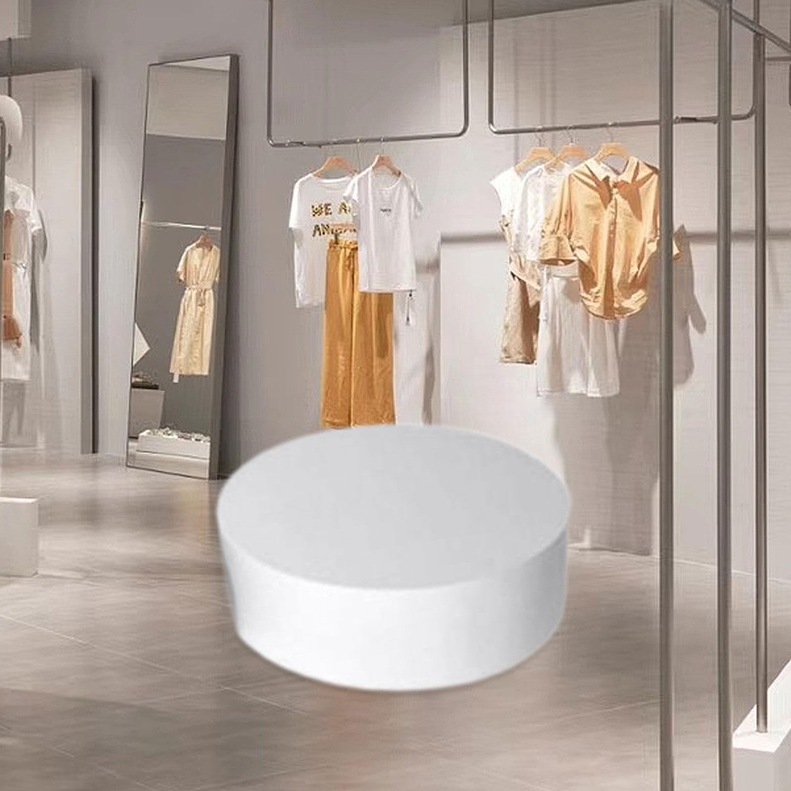 Base per Esposizioni Cilindrica in Legno Leggera E Funzionale Ideale per Negozi Eventi E Allestimenti, Bianco