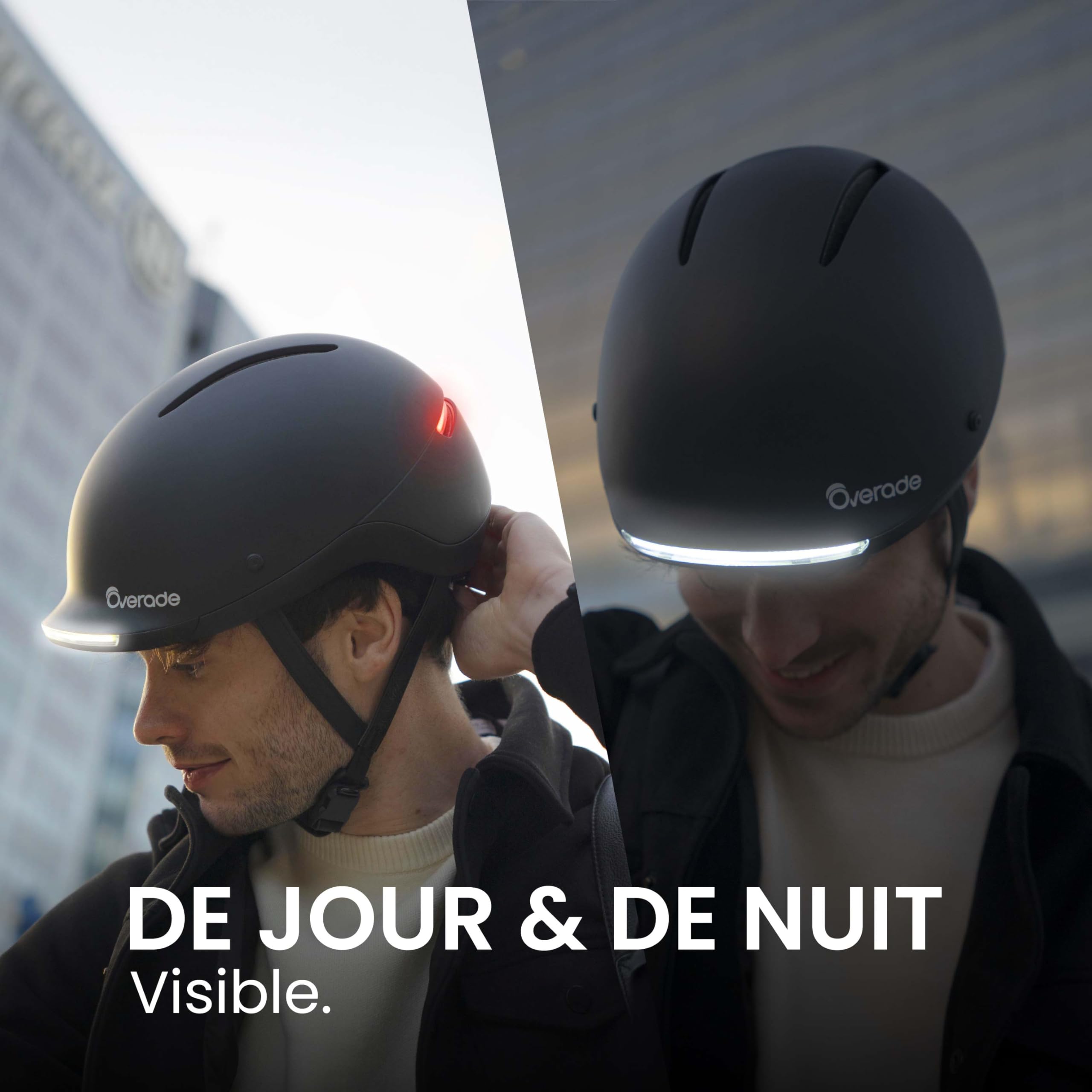 Casque Life pour vélo, Trottinette, avec éclairage Puissant Avant/arrière - Fonction Clignotants - Taille Unique